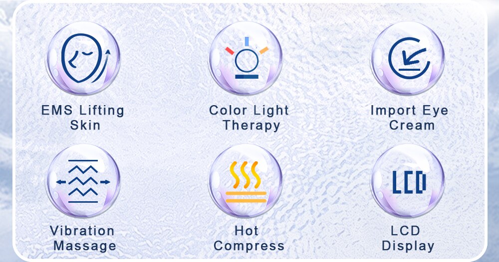 ANLAN EMS Electric Eye Massager Eye Skin Lift Anti Age Wrinkle Skin Care Tool Vibration 45℃ Hot Massage Relax Eyes Photo Therapy