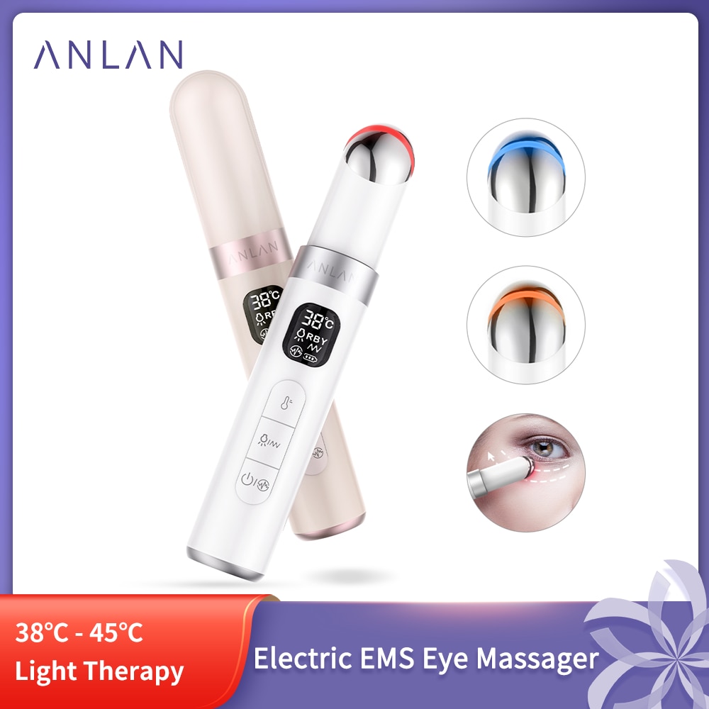 ANLAN EMS Electric Eye Massager Eye Skin Lift Anti Age Wrinkle Skin Care Tool Vibration 45℃ Hot Massage Relax Eyes Photo Therapy ANLAN EMS Electric Eye Massager Eye Skin Lift Anti Age Wrinkle Skin Care Tool Vibration 45℃ Hot Massage Relax Eyes Photo Therapy