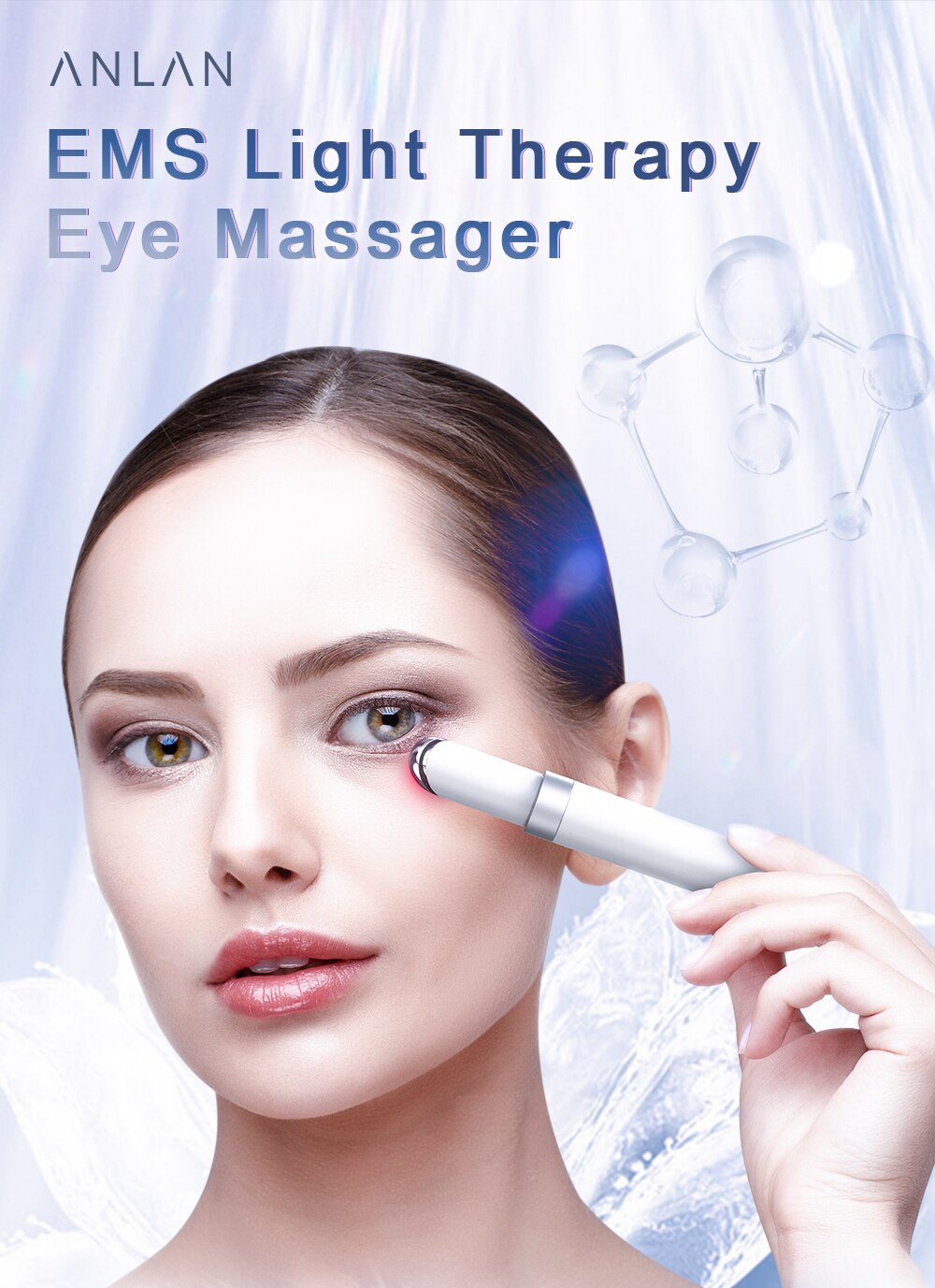 ANLAN EMS Electric Eye Massager Eye Skin Lift Anti Age Wrinkle Skin Care Tool Vibration 45℃ Hot Massage Relax Eyes Photo Therapy