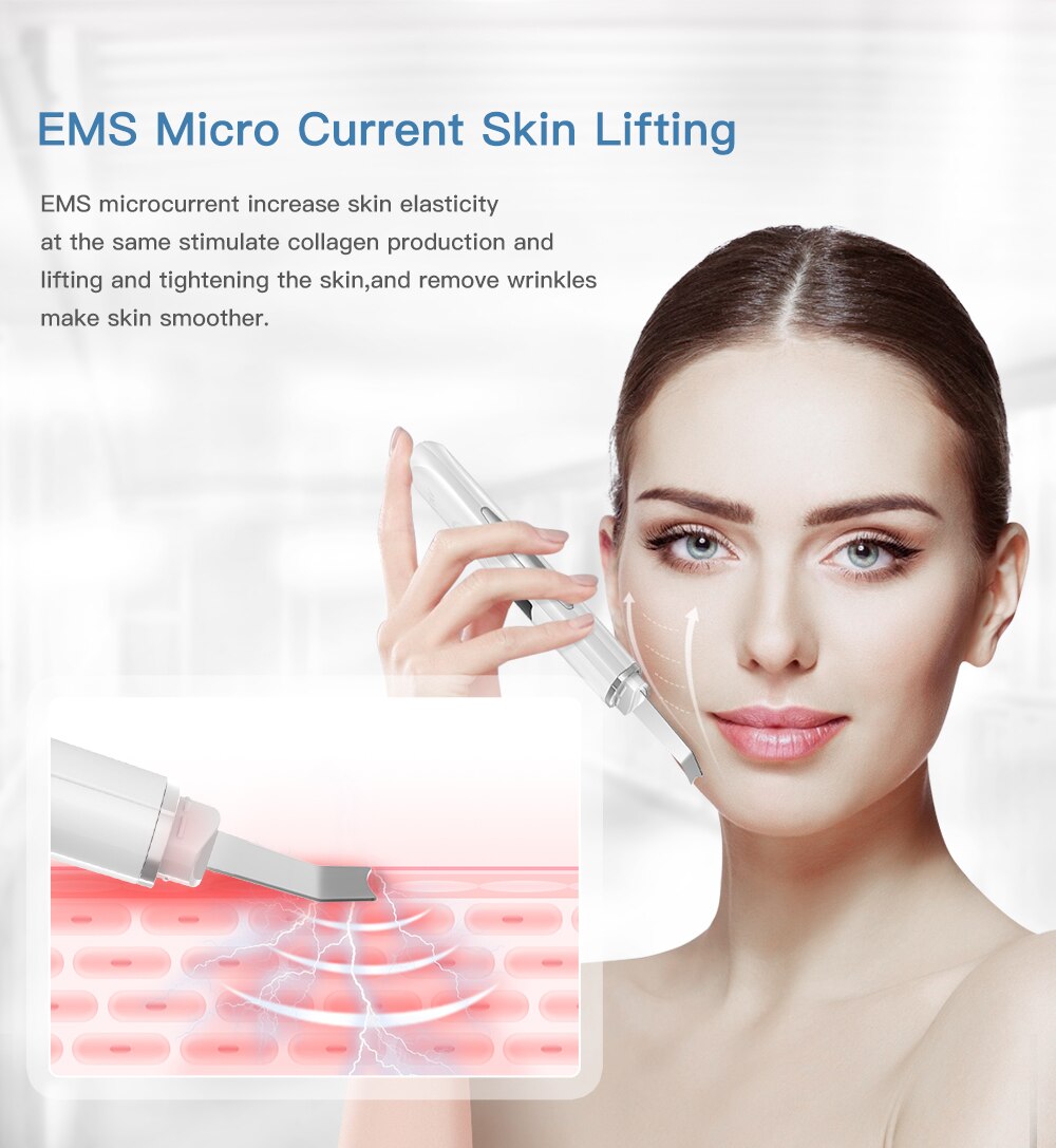 ANLAN Ultrasonic Cleaner 45°C Heat Ultrasonic Skin Scrubber Deep Face Cleaning Machine Shovel Skin Care Face Lift Peeling Facial