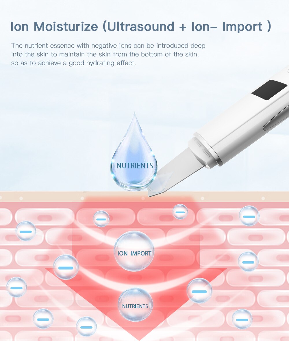 ANLAN Ultrasonic Cleaner 45°C Heat Ultrasonic Skin Scrubber Deep Face Cleaning Machine Shovel Skin Care Face Lift Peeling Facial