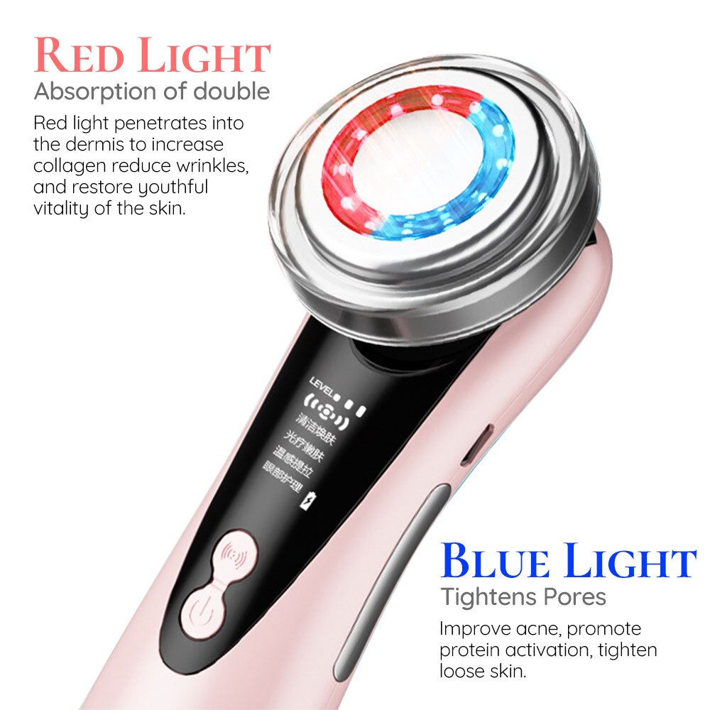 Dropshipping,Face Beauty Device Red&blue Light Therapy Skin Rejuvenation Tightening Eye Care Facial Cleansing Face Lift Massager Dropshipping,Face Beauty Device Red&blue Light Therapy Skin Rejuvenation Tightening Eye Care Facial Cleansing Face Lift Massager