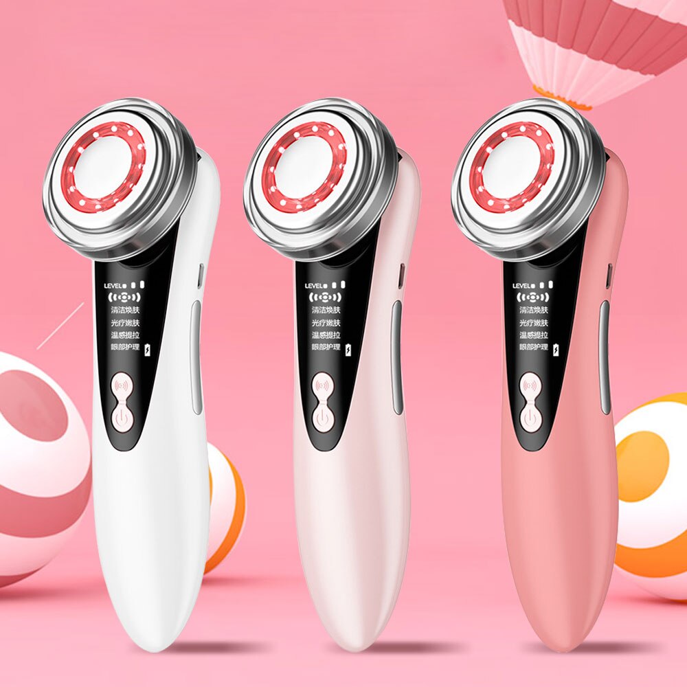 Dropshipping,Face Beauty Device Red&blue Light Therapy Skin Rejuvenation Tightening Eye Care Facial Cleansing Face Lift Massager