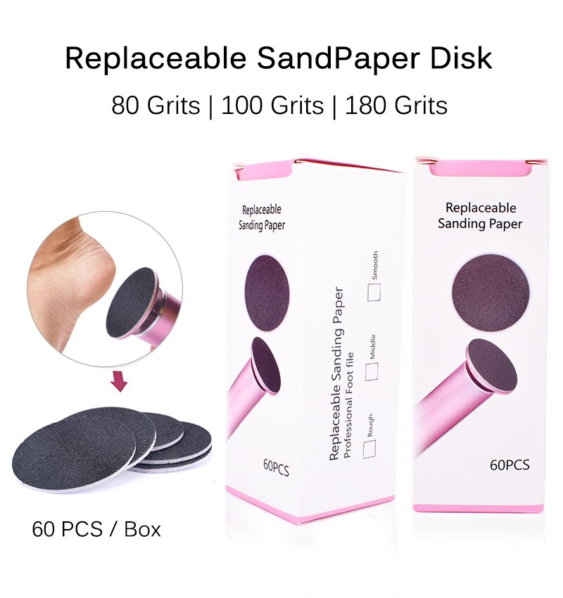 60 PCS/Lot Replacement Sandpaper Disk Sanding Paper Accessory For Electric Foot Callus Remover Tool Pedicure Foot File 60 Pieces 60 PCS/Lot Replacement Sandpaper Disk Sanding Paper Accessory For Electric Foot Callus Remover Tool Pedicure Foot File 60 Pieces