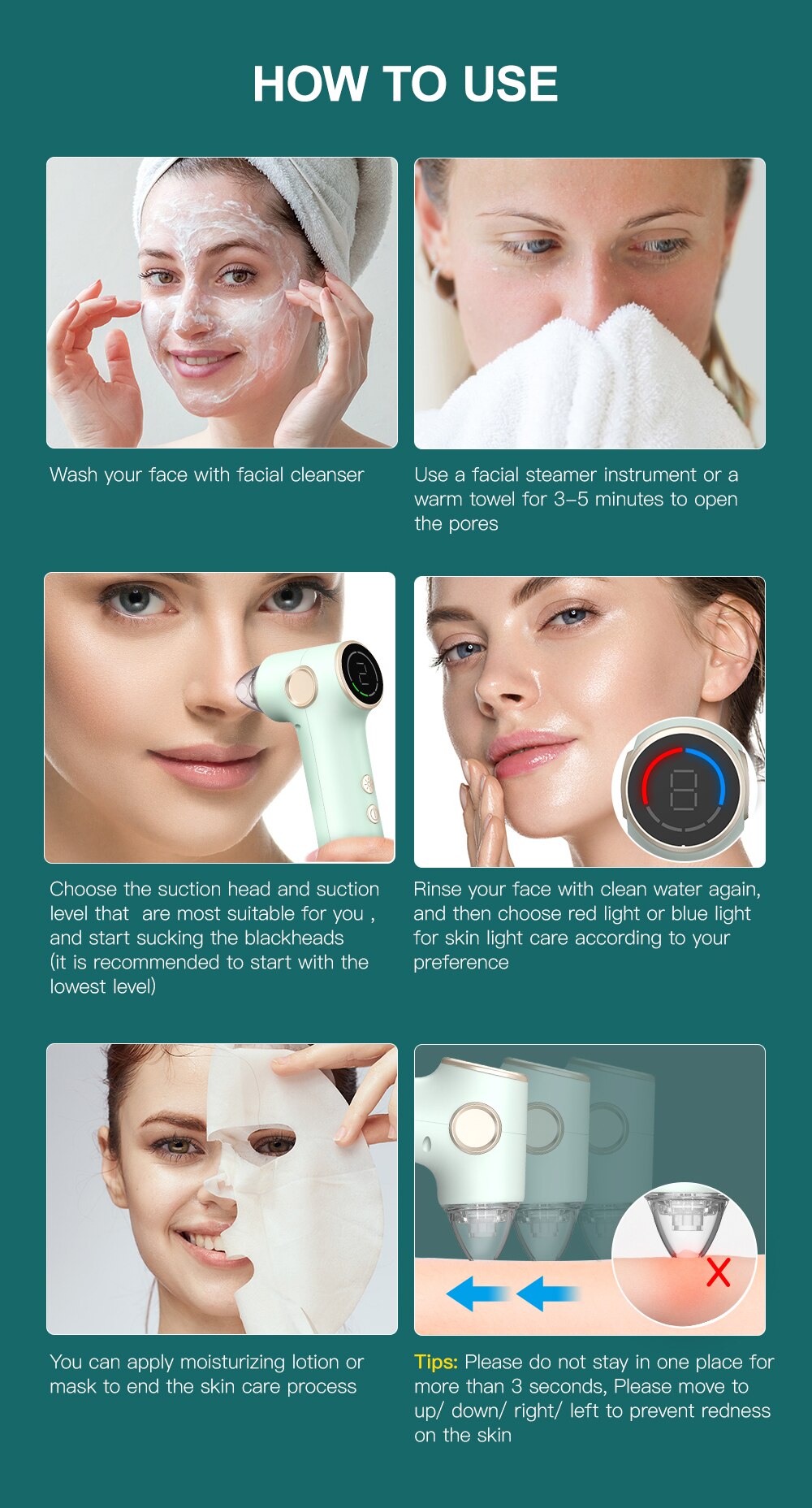 ANLAN Blackhead Remover Vacuum Acne Cleaner Deep Pore Cleaner Light Therapy Skin Care Pimple Remover Tool Facial Cleaning Tools