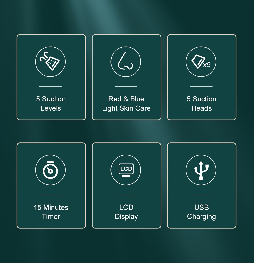 ANLAN Blackhead Remover Vacuum Acne Cleaner Deep Pore Cleaner Light Therapy Skin Care Pimple Remover Tool Facial Cleaning Tools