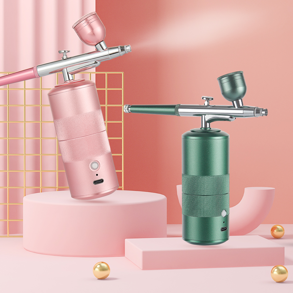 Portable Mini Airbrush Set Facial Water Oxygen Injector Machine Compressor Skin Mouisture Multi-Function Makeup Paint Art Spray
