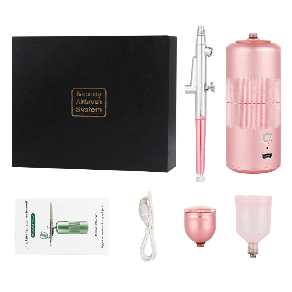 Portable Mini Airbrush Set Facial Water Oxygen Injector Machine Compressor Skin Mouisture Multi-Function Makeup Paint Art Spray