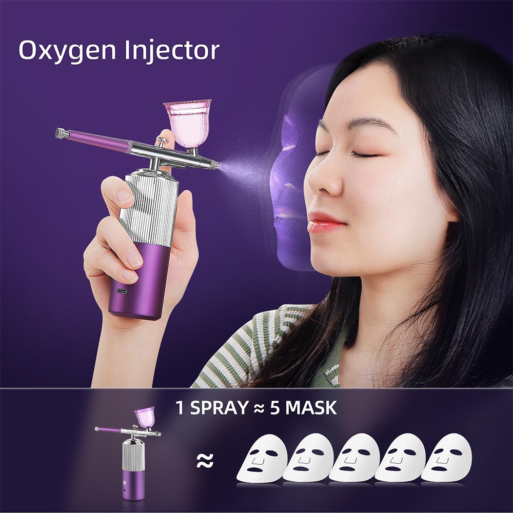 Portable Mini Airbrush Set Facial Water Oxygen Injector Machine Compressor Skin Mouisture Multi-Function Makeup Paint Art Spray