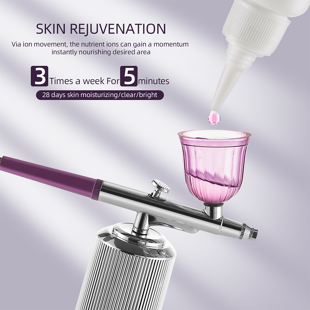Portable Mini Airbrush Set Facial Water Oxygen Injector Machine Compressor Skin Mouisture Multi-Function Makeup Paint Art Spray