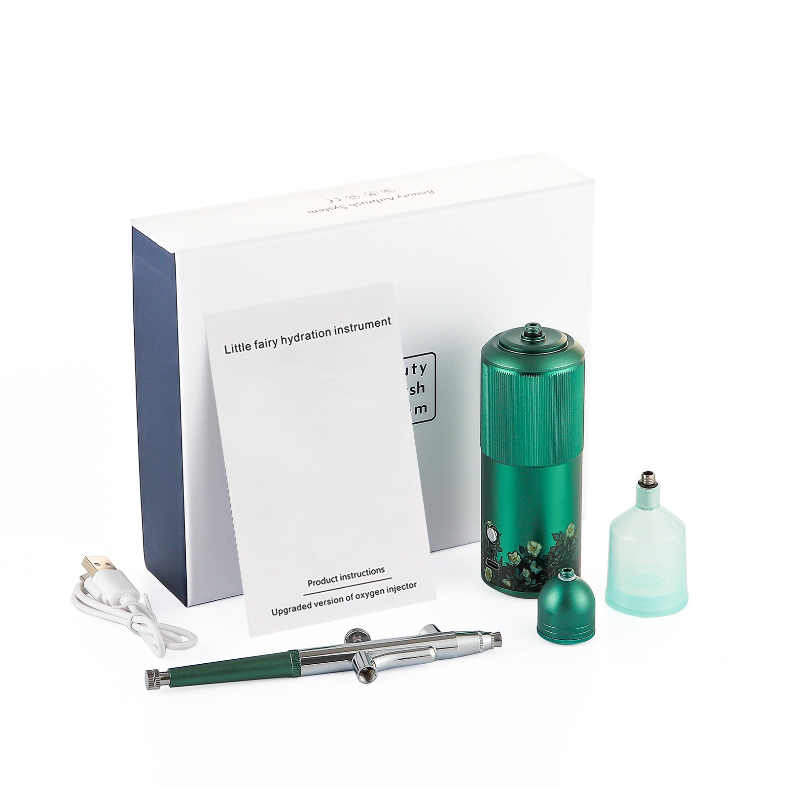 Portable Mini Airbrush Set Facial Water Oxygen Injector Machine Compressor Skin Mouisture Multi-Function Makeup Paint Art Spray