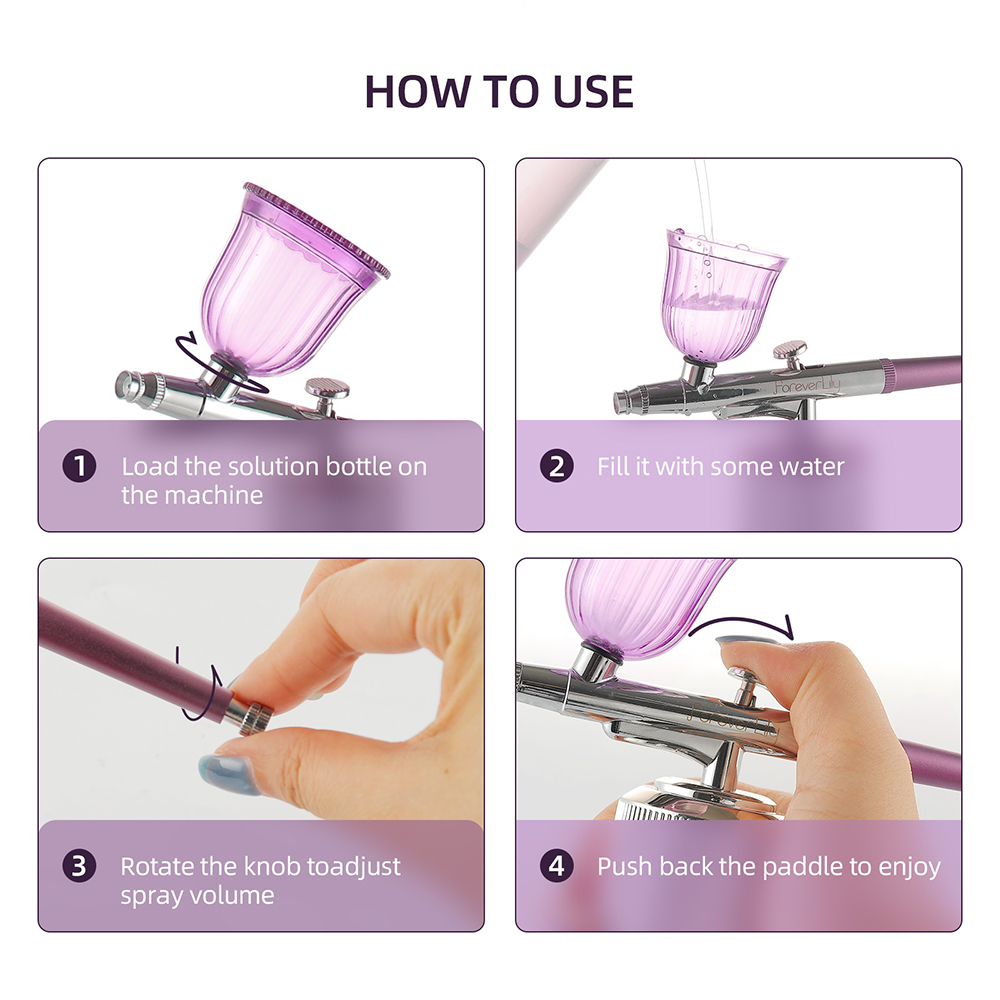 Portable Mini Airbrush Set Facial Water Oxygen Injector Machine Compressor Skin Mouisture Multi-Function Makeup Paint Art Spray