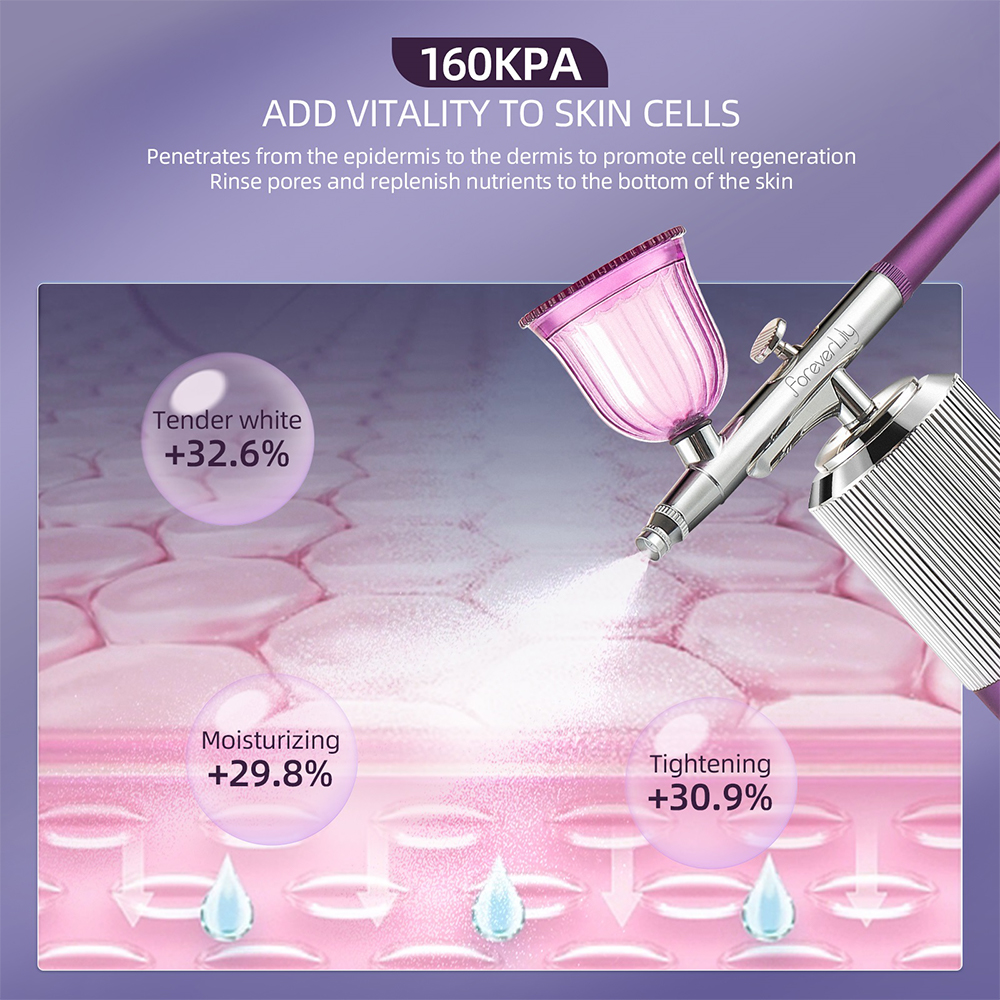 Portable Mini Airbrush Set Facial Water Oxygen Injector Machine Compressor Skin Mouisture Multi-Function Makeup Paint Art Spray