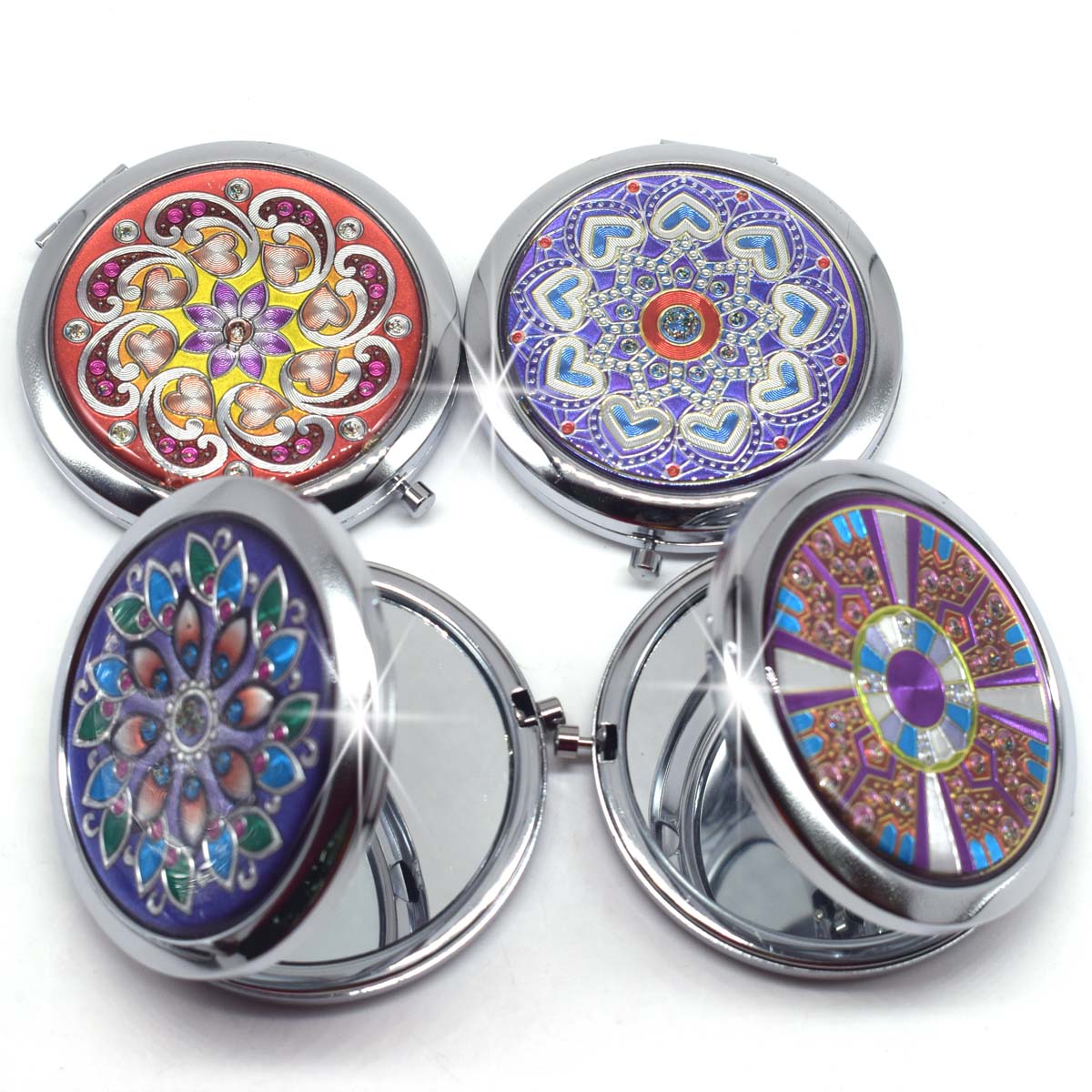 Portable Foldable Pocket Metal Makeup Compact Mirror Woman Cosmetic Mini Beauty Normal Magnifying Mirror Double Sides Mirrors Portable Foldable Pocket Metal Makeup Compact Mirror Woman Cosmetic Mini Beauty Normal Magnifying Mirror Double Sides Mirrors