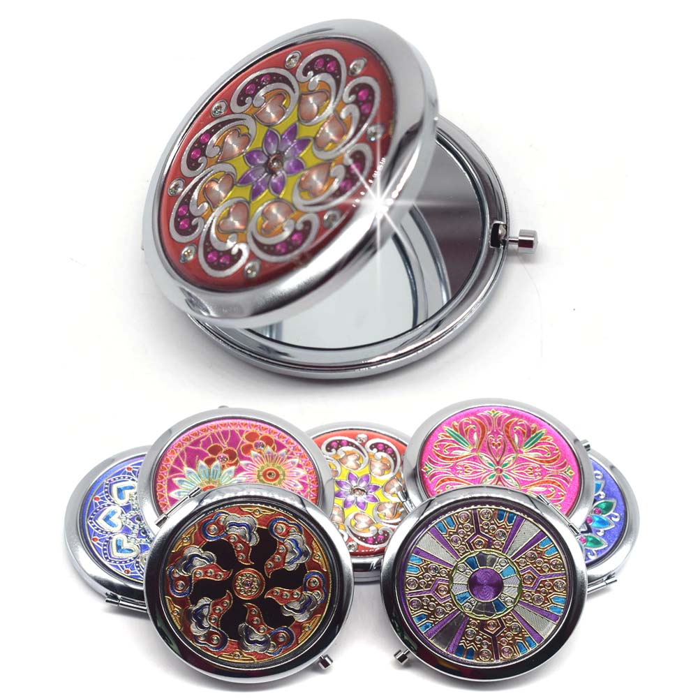 Portable Foldable Pocket Metal Makeup Compact Mirror Woman Cosmetic Mini Beauty Normal Magnifying Mirror Double Sides Mirrors Portable Foldable Pocket Metal Makeup Compact Mirror Woman Cosmetic Mini Beauty Normal Magnifying Mirror Double Sides Mirrors