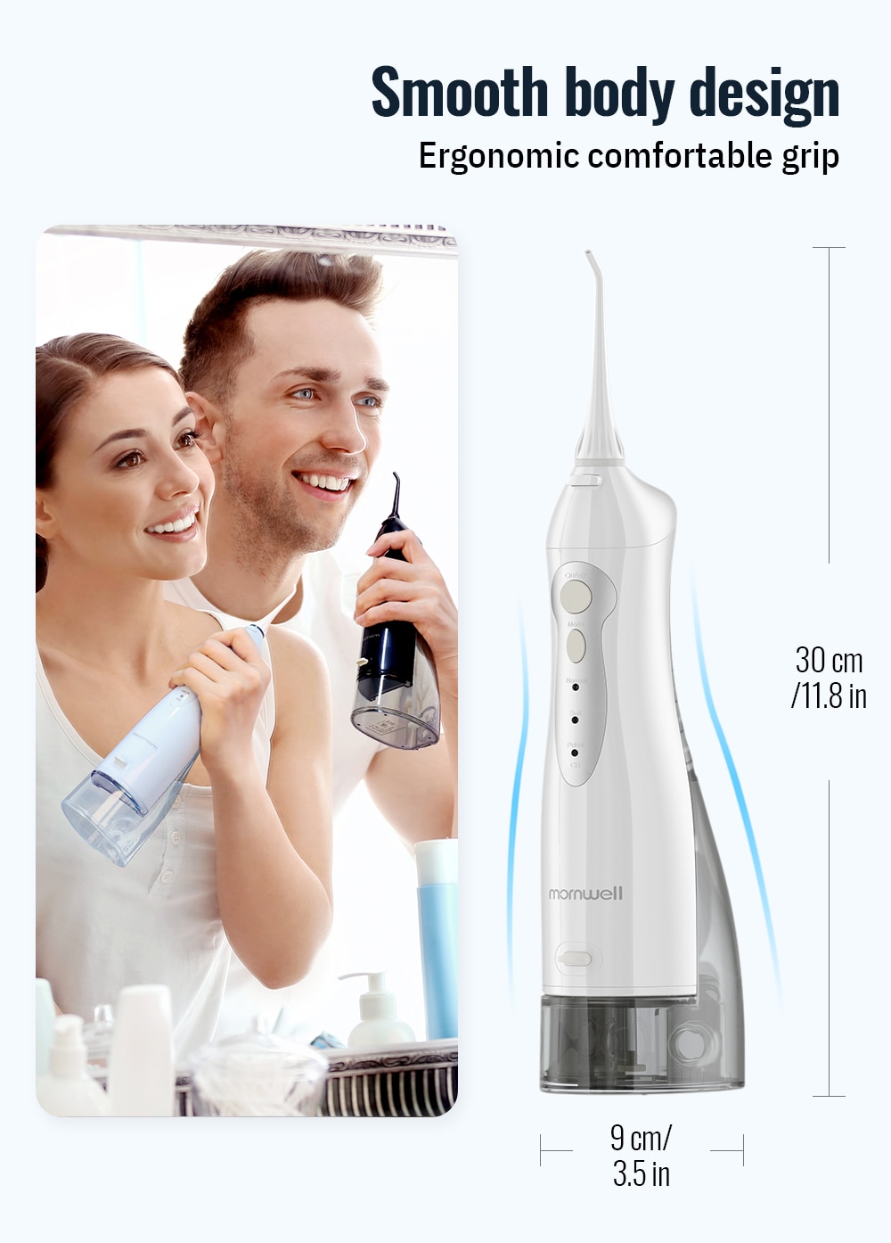 Oral Irrigator USB Rechargeable Water Flosser Portable Dental Water Jet 300ML Water Tank Waterproof Teeth Cleaner