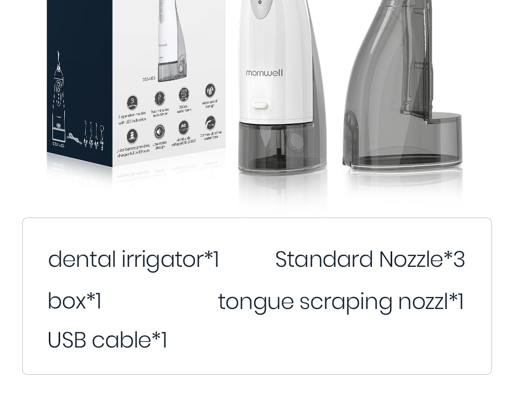 Oral Irrigator USB Rechargeable Water Flosser Portable Dental Water Jet 300ML Water Tank Waterproof Teeth Cleaner