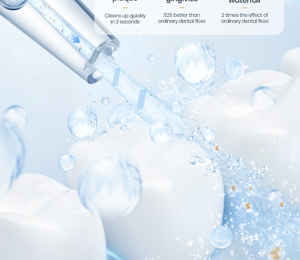 Oral Irrigator USB Rechargeable Water Flosser Portable Dental Water Jet 300ML Water Tank Waterproof Teeth Cleaner