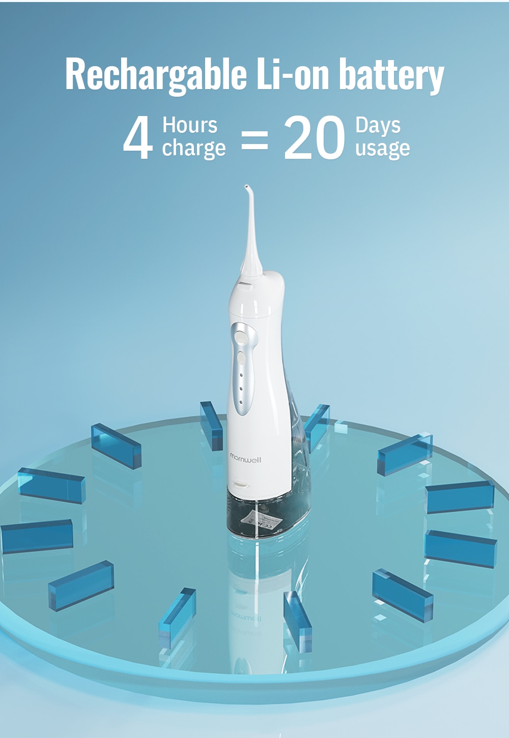 Oral Irrigator USB Rechargeable Water Flosser Portable Dental Water Jet 300ML Water Tank Waterproof Teeth Cleaner