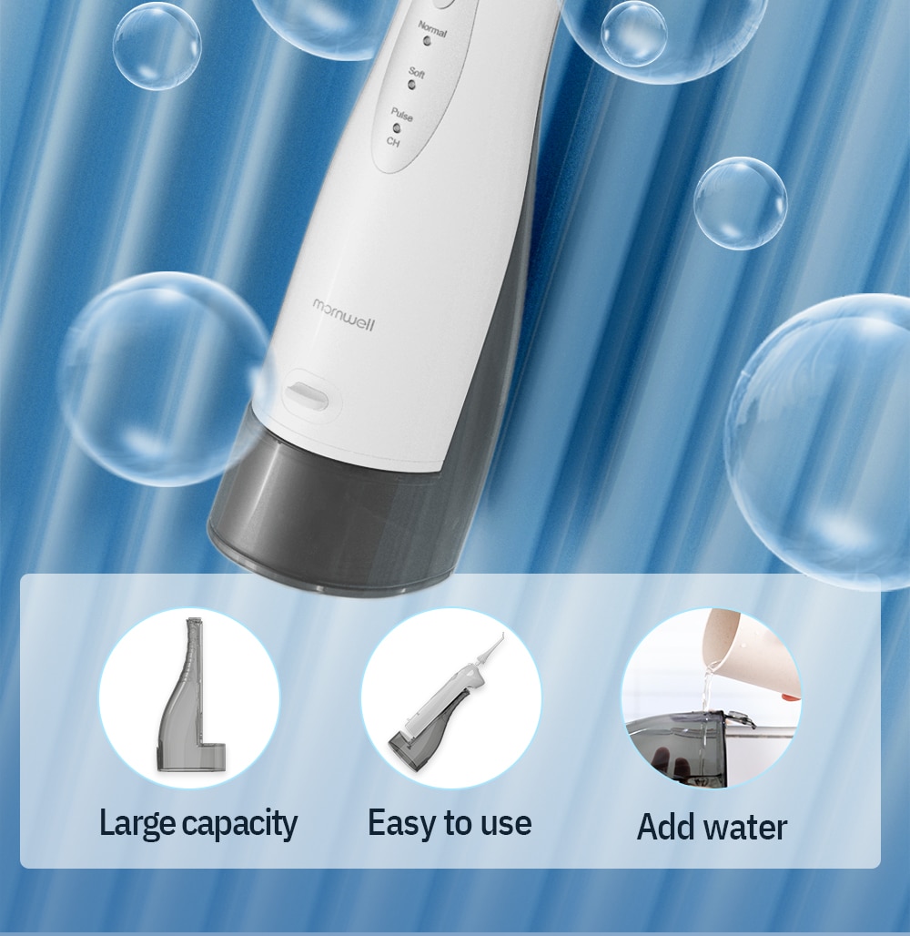 Oral Irrigator USB Rechargeable Water Flosser Portable Dental Water Jet 300ML Water Tank Waterproof Teeth Cleaner
