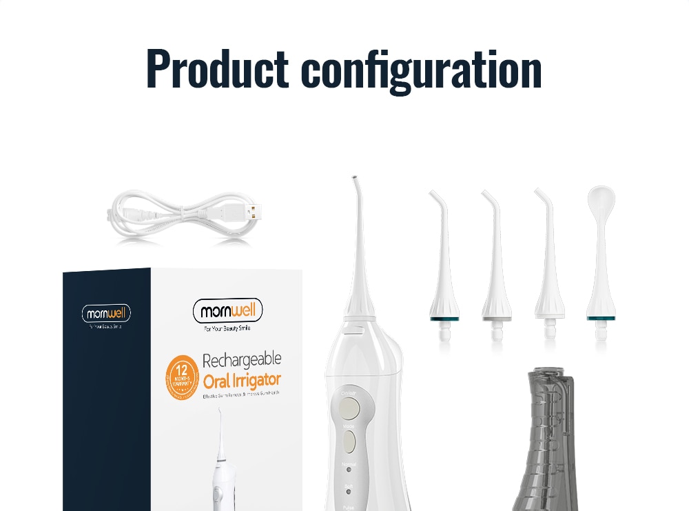 Oral Irrigator USB Rechargeable Water Flosser Portable Dental Water Jet 300ML Water Tank Waterproof Teeth Cleaner