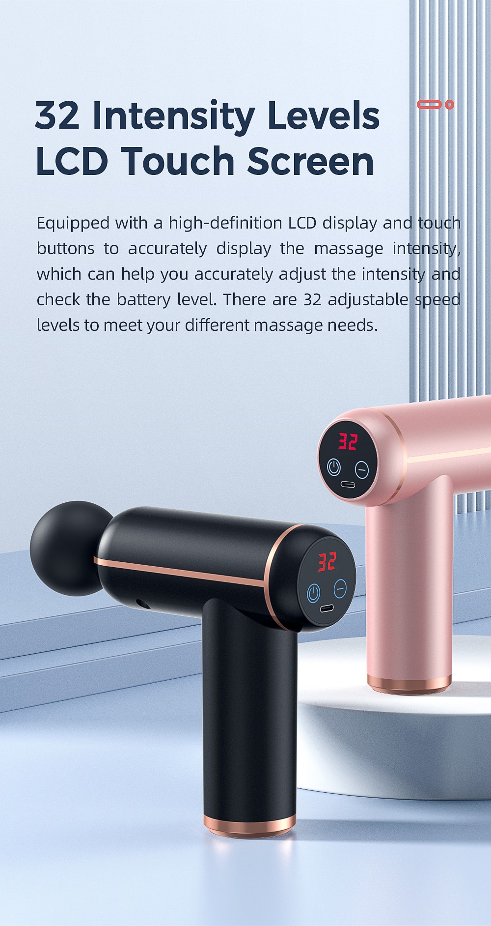 MUKASI Massage Gun Portable Percussion Pistol Massager For Body Neck Deep Tissue Muscle Relaxation Gout Pain Relief Fitness