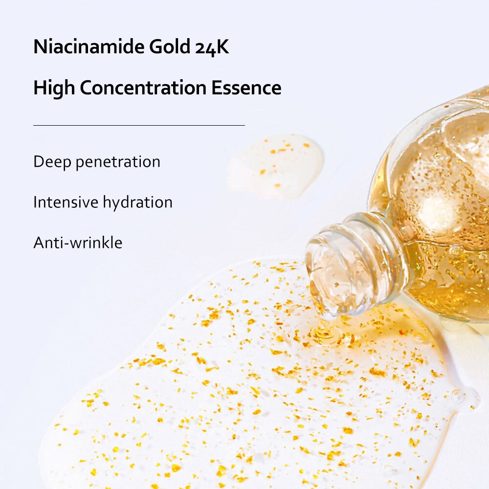 Skincare Product 24K Gold Niacinamide Face Serum Anti Aging Hyaluronic Acid for Face Shrinks Pores Korean Skin Care Products Skincare Product 24K Gold Niacinamide Face Serum Anti Aging Hyaluronic Acid for Face Shrinks Pores Korean Skin Care Products