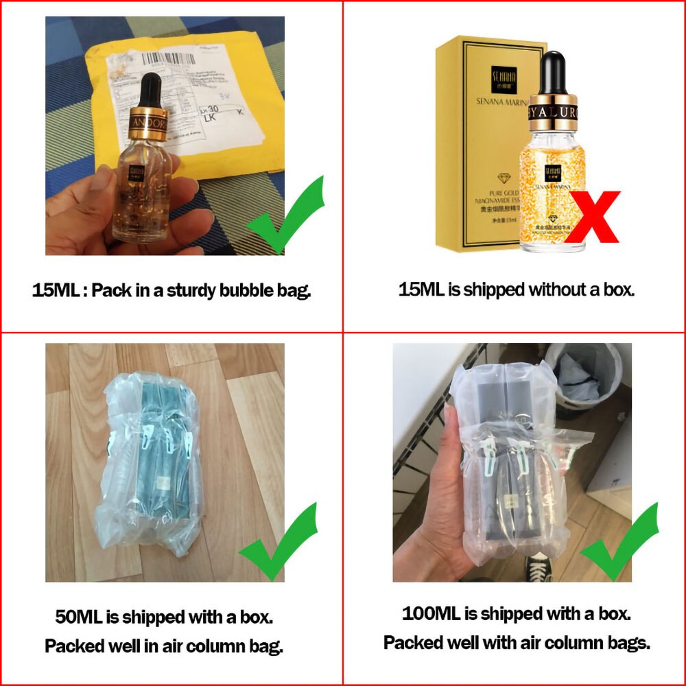 Skincare Product 24K Gold Niacinamide Face Serum Anti Aging Hyaluronic Acid for Face Shrinks Pores Korean Skin Care Products