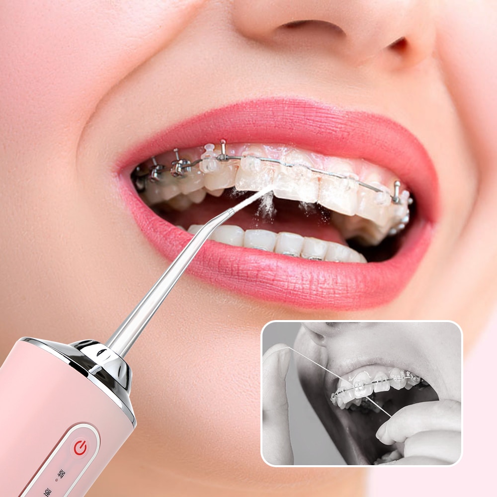 Oral Irrigator Portable Dental Water Flosser USB Rechargeable Water Jet Floss Tooth Pick 4 Jet Tip 220ml 3 Modes IPX7 1400rpm Oral Irrigator Portable Dental Water Flosser USB Rechargeable Water Jet Floss Tooth Pick 4 Jet Tip 220ml 3 Modes IPX7 1400rpm
