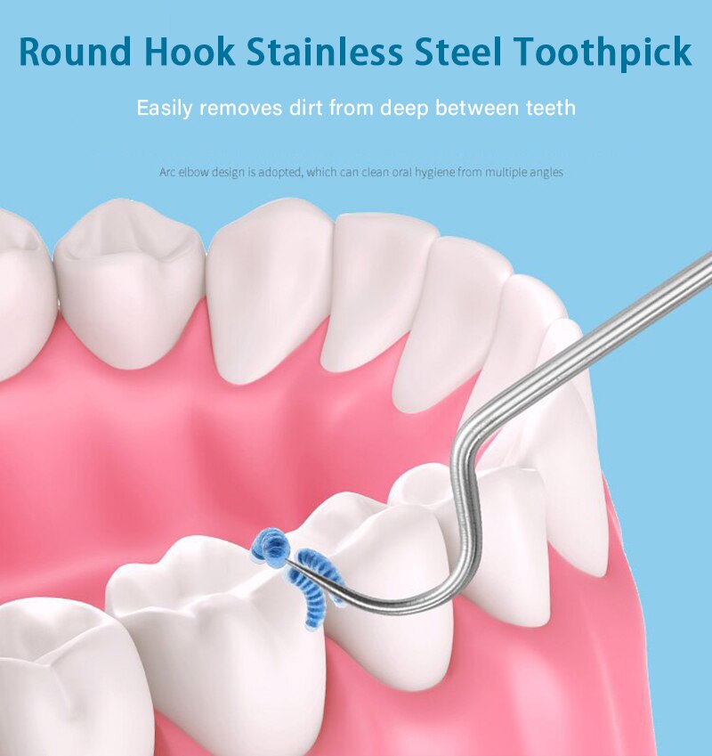 Stainless Steel Toothpick Set Tooth Flossing Reusable Toothpicks Portable Toothpick Floss Teeth Cleaner Oral Cleaning