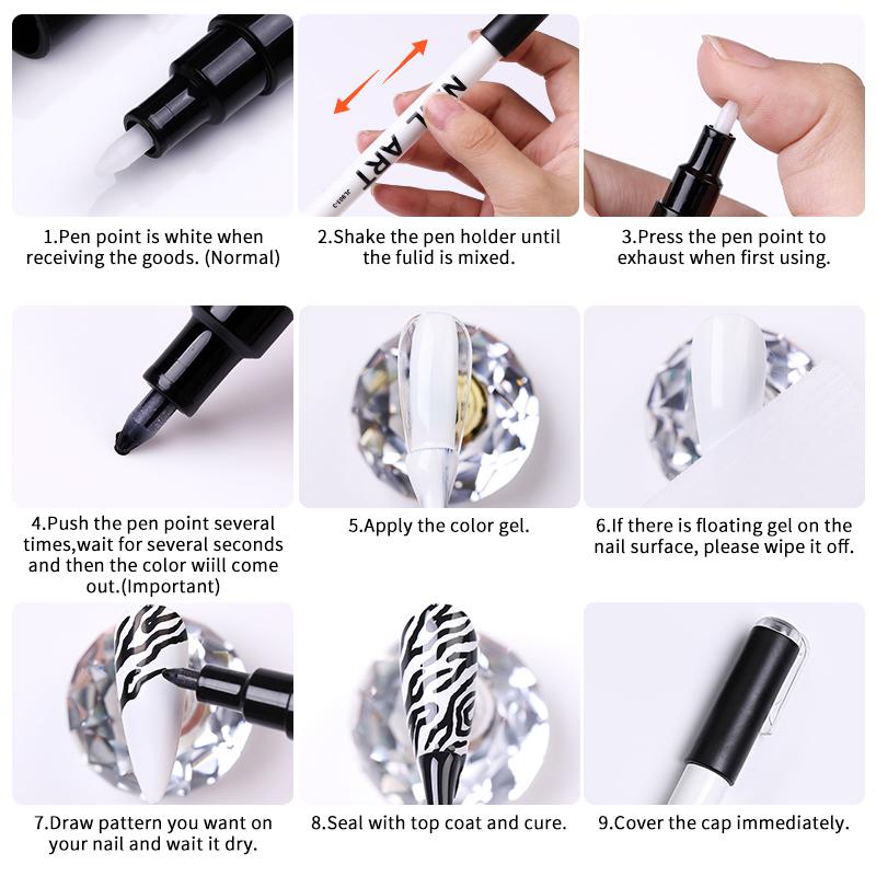 1 Pc Waterproof Nail Art Graffiti Pen Abstract Lines Flower Sketch Drawing Tools Nail Painting DIY Nail Art Accessories Tools 1 Pc Waterproof Nail Art Graffiti Pen Abstract Lines Flower Sketch Drawing Tools Nail Painting DIY Nail Art Accessories Tools