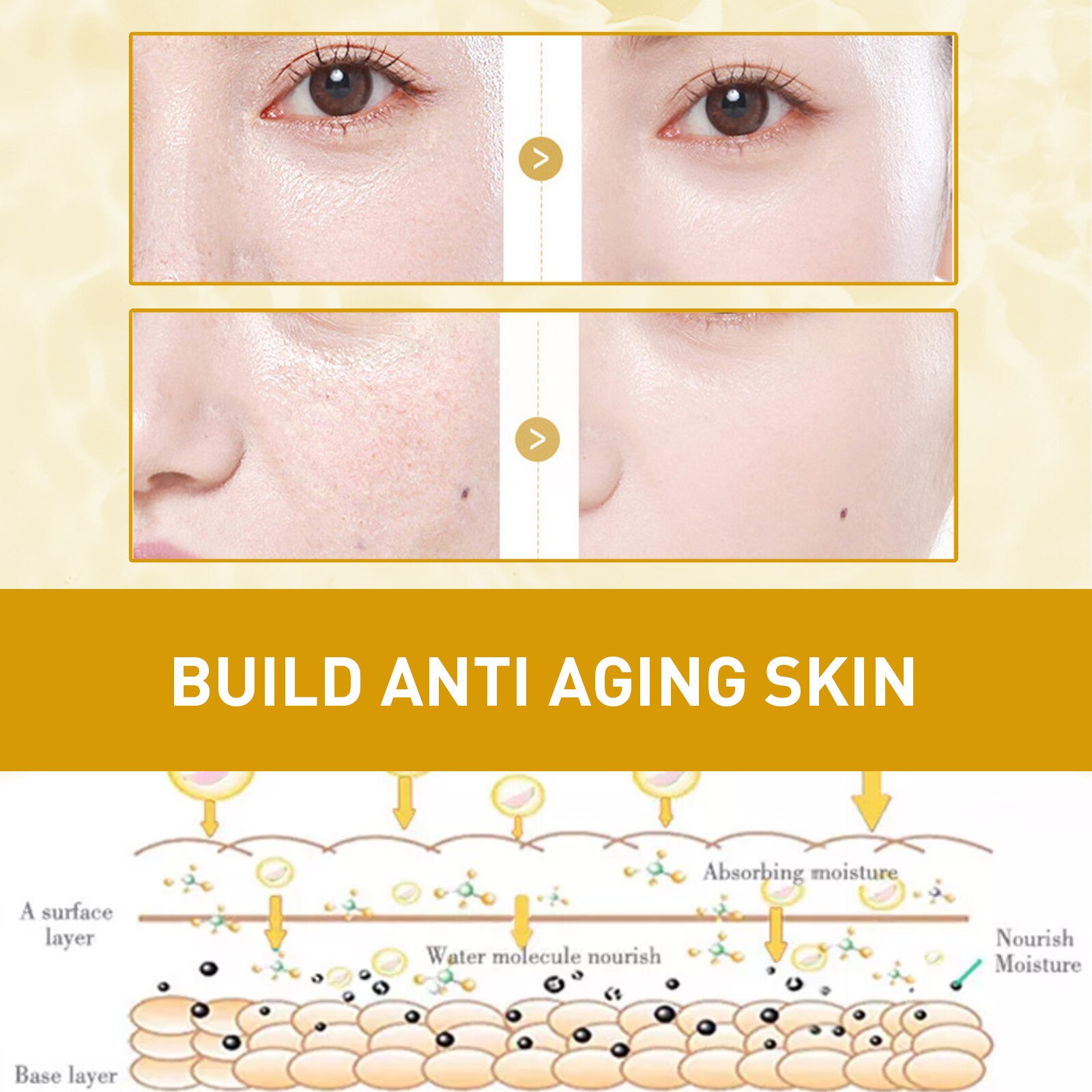 Instant Wrinkle Remover Face Serum Lift Firm Anti-aging Fade Fine Lines Moisturizing Essence Whitening Brighten Repair Skin Care