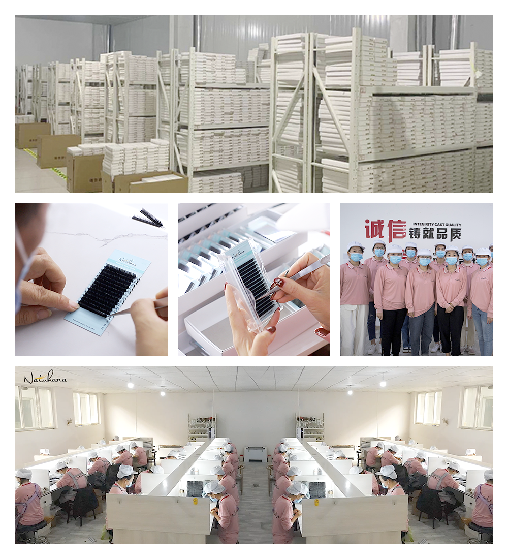 NATUHANA Korea PBT 16Rows B C D Curl Eyelash Extension False Individual Lashes Hand Made Faux Mink Eyelashes for Extensions