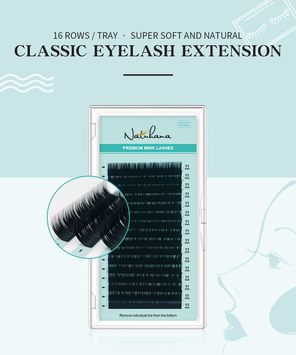 NATUHANA Korea PBT 16Rows B C D Curl Eyelash Extension False Individual Lashes Hand Made Faux Mink Eyelashes for Extensions NATUHANA Korea PBT 16Rows B C D Curl Eyelash Extension False Individual Lashes Hand Made Faux Mink Eyelashes for Extensions