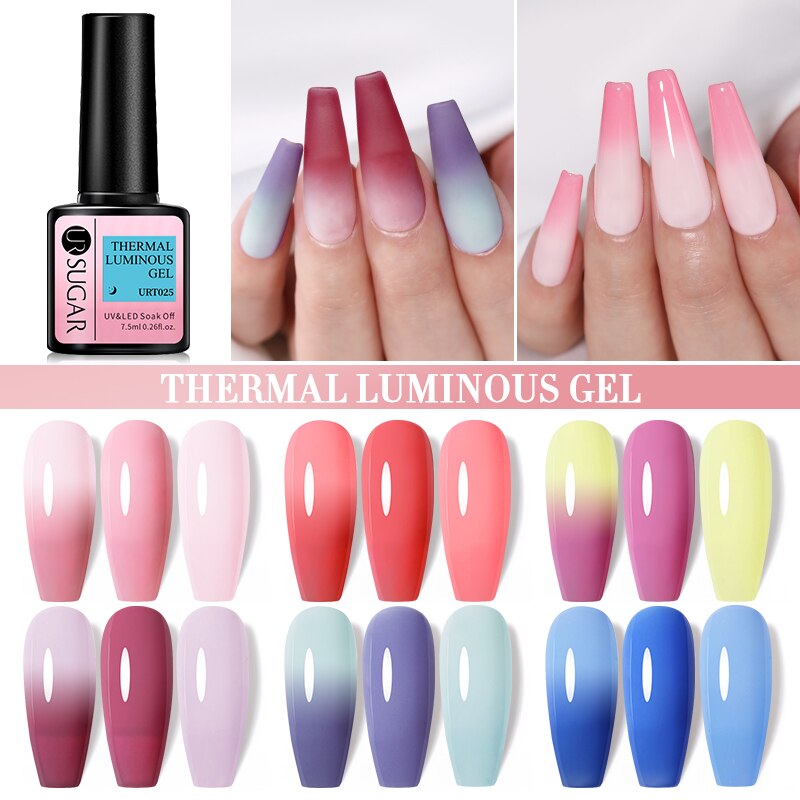 UR SUGAR Thermal Gel Nail Polish Temperature Color-Changing Soak Off UV/LED Nail Gel Lacquers Varnish Gel Long Lasting Polish UR SUGAR Thermal Gel Nail Polish Temperature Color-Changing Soak Off UV/LED Nail Gel Lacquers Varnish Gel Long Lasting Polish