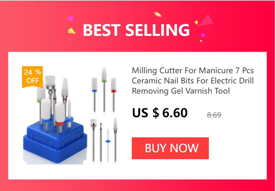 Combined Milling Cutters Set For Manicure , Ceramic Nail Drill Bits Kit Electric Removing Gel Polishing Tools