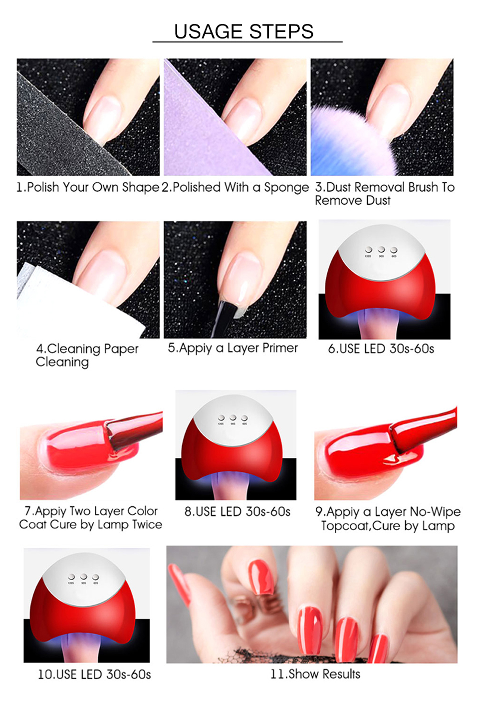 Manicure Set for Nail Extensions Gel Nail Polish Set Acrylic Kit Poly Nail Gel Set With UV LED Nail Lamp Gel Kits Nail Tools Set