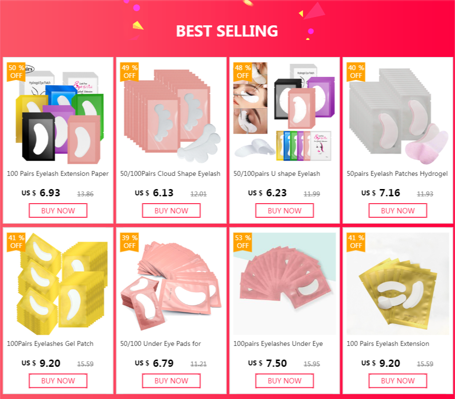 50/100pairs Eyelash Extension Paper Patches Grafted Eye Stickers 7 Color Eyelash Under Eye Pads Eye Paper Patches Tips Sticker