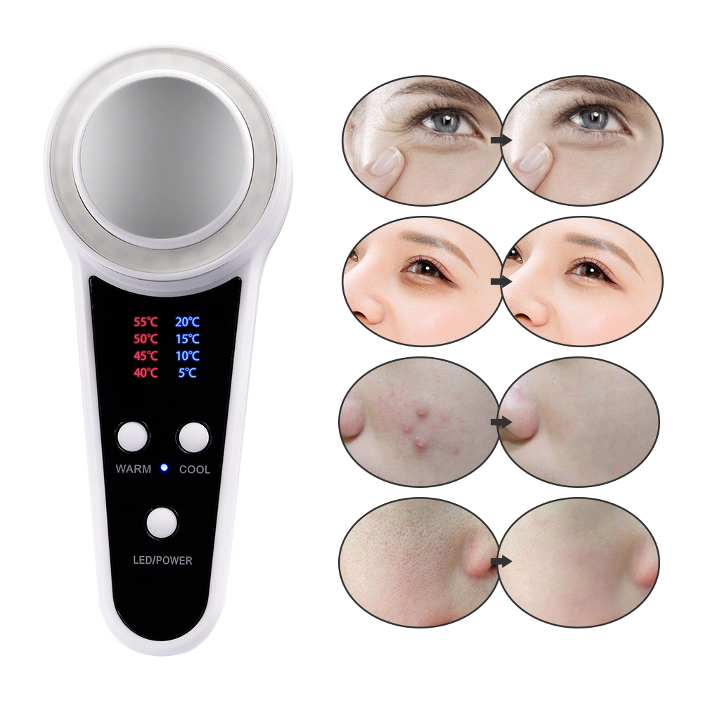 Portable Hot Cold Beauty Instrument 3 Colors Photon Skin rejuvenation Skin Lifting Firming Facial Cool Spa Facial Massager