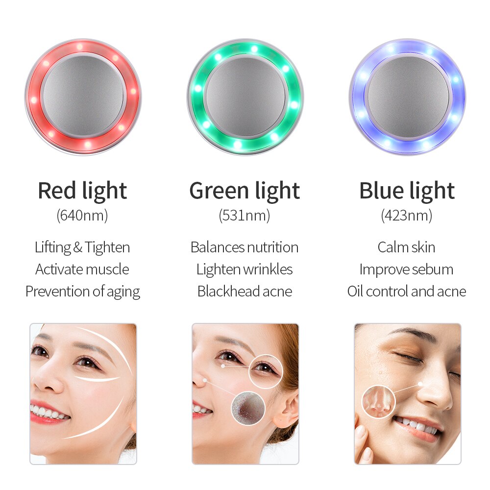 Portable Hot Cold Beauty Instrument 3 Colors Photon Skin rejuvenation Skin Lifting Firming Facial Cool Spa Facial Massager Portable Hot Cold Beauty Instrument 3 Colors Photon Skin rejuvenation Skin Lifting Firming Facial Cool Spa Facial Massager