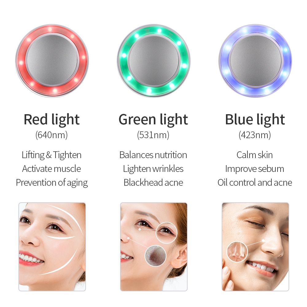 Portable Hot Cold Beauty Instrument 3 Colors Photon Skin rejuvenation Skin Lifting Firming Facial Cool Spa Facial Massager