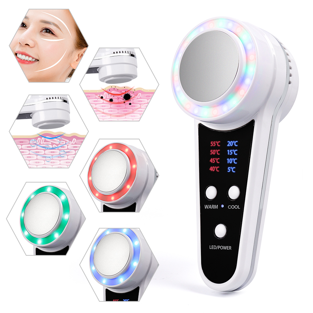 Portable Hot Cold Beauty Instrument 3 Colors Photon Skin rejuvenation Skin Lifting Firming Facial Cool Spa Facial Massager