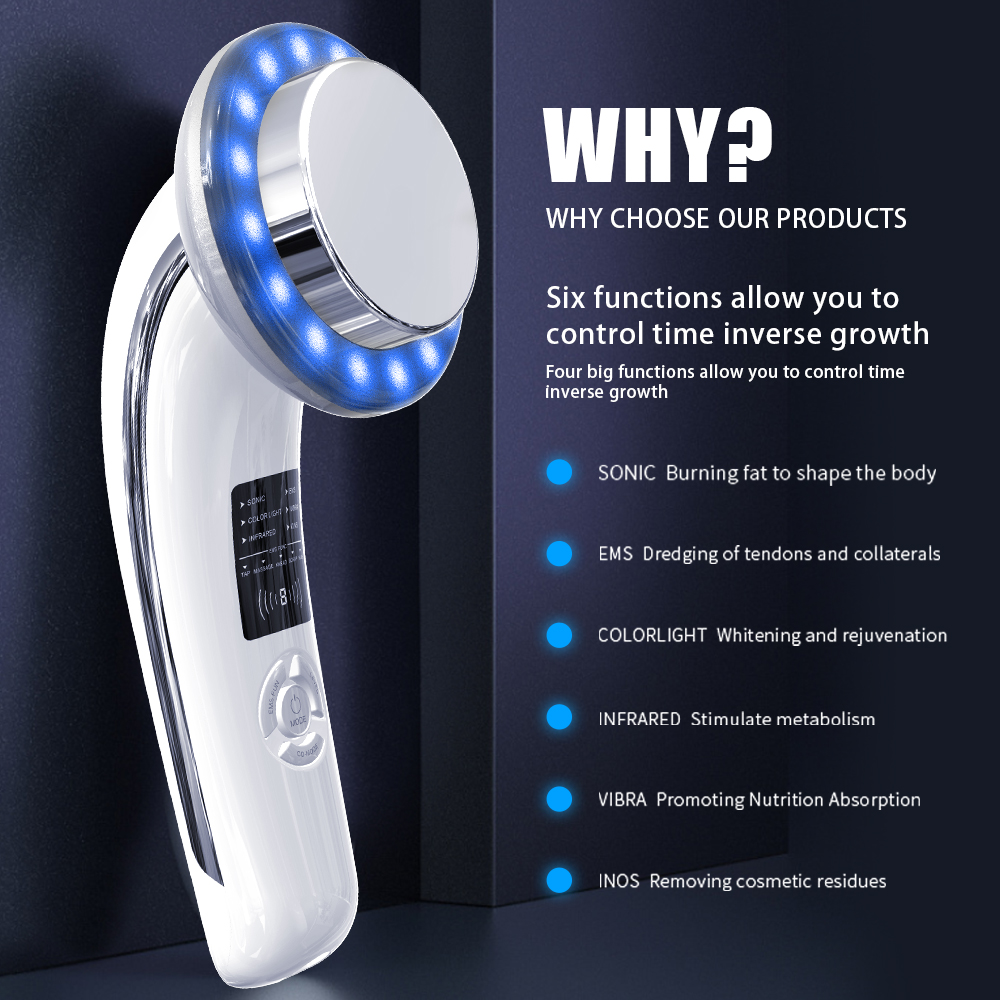6 in 1 EMS Ultrasonic Body Slimming Massager Ultrasound Cavitation Fat Burner Galvanic Infrared Ultrasonic Therapy