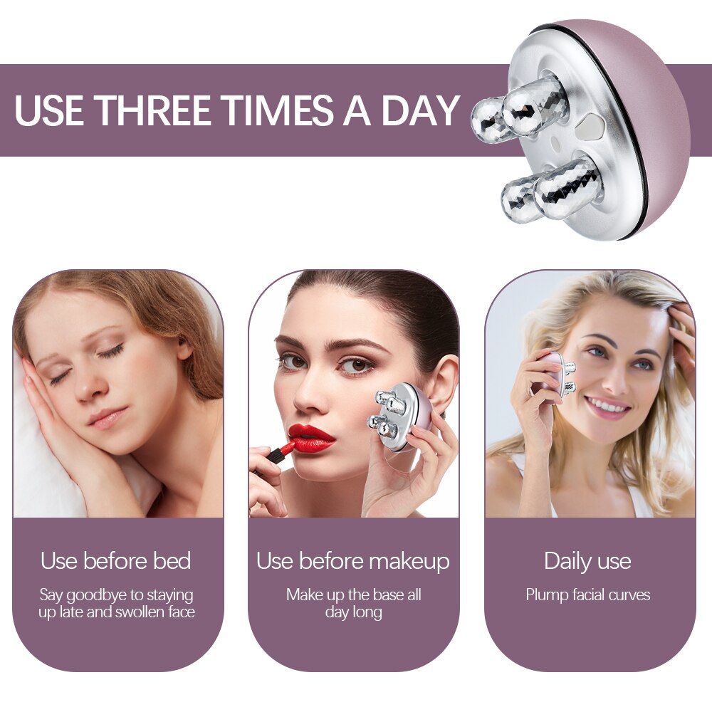 EMS Rechargeable Roller Face Lift Massager Micro Current Tighten Face Wrinkle Removal Home Use Multi-Functional Beauty Devices