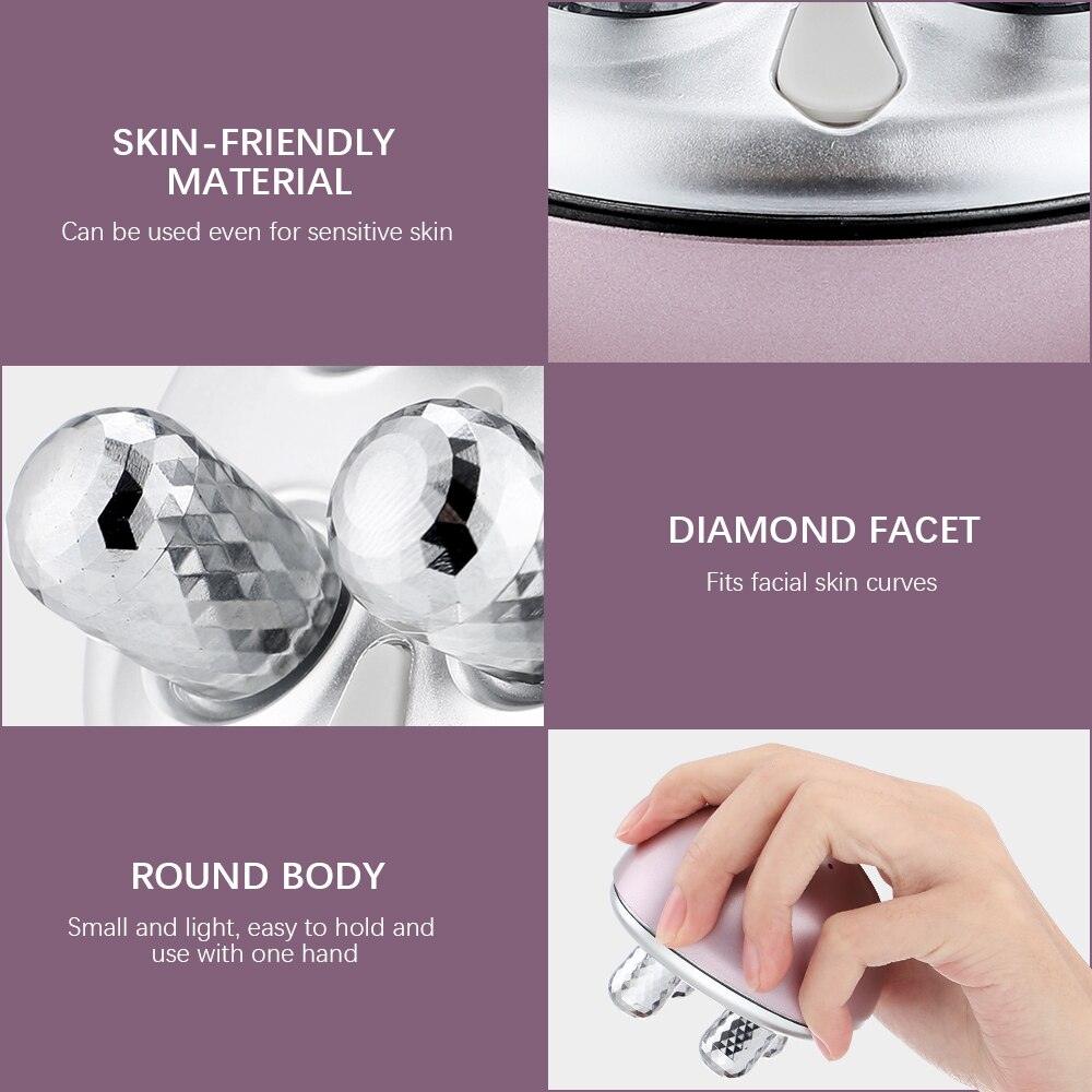 EMS Rechargeable Roller Face Lift Massager Micro Current Tighten Face Wrinkle Removal Home Use Multi-Functional Beauty Devices