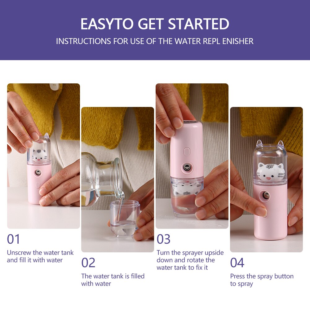 Nano Mist Facial Sprayer Rechargeable Facial Humidifier Mini Nano Mist Sprayer Cooler Moisturizing Nebulizer Beauty Skin Care Nano Mist Facial Sprayer Rechargeable Facial Humidifier Mini Nano Mist Sprayer Cooler Moisturizing Nebulizer Beauty Skin Care