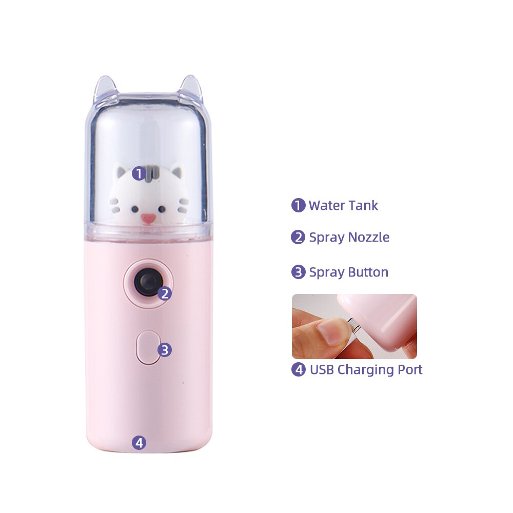 Nano Mist Facial Sprayer Rechargeable Facial Humidifier Mini Nano Mist Sprayer Cooler Moisturizing Nebulizer Beauty Skin Care Nano Mist Facial Sprayer Rechargeable Facial Humidifier Mini Nano Mist Sprayer Cooler Moisturizing Nebulizer Beauty Skin Care