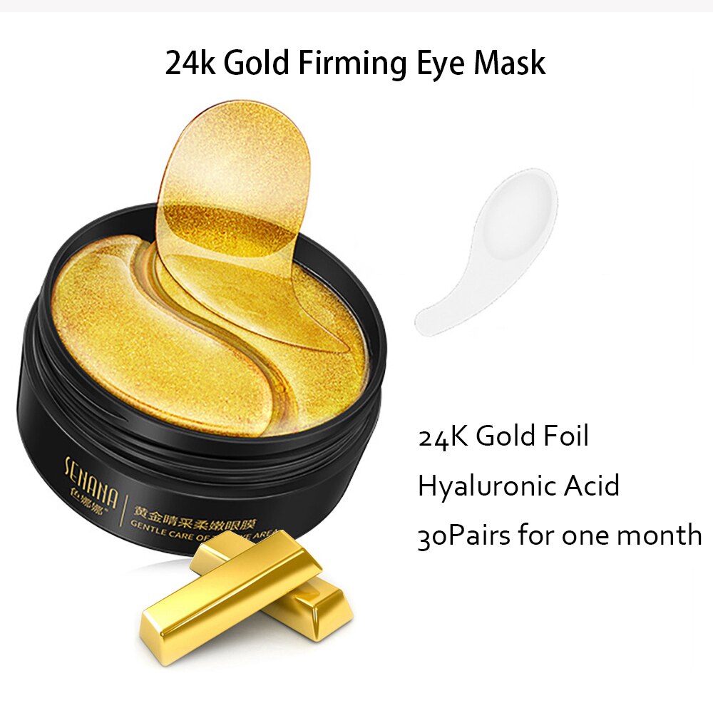 Skin Care Set 24K Gold Nicotinamide Face Essence Collagen Face Cream Moisturizing Face Mask Brighten Eye Cream Crystal Eye Patch