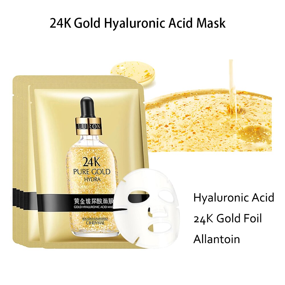 Skin Care Set 24K Gold Nicotinamide Face Essence Collagen Face Cream Moisturizing Face Mask Brighten Eye Cream Crystal Eye Patch