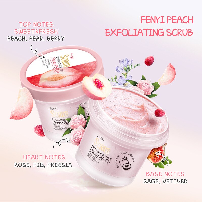 Sweet Peach Body Scrub Brighten Skin Gentle Exfoliating Scrub Deep Cleansing Cutin Soft Smooth Skin Delicate Scrub 100g Sweet Peach Body Scrub Brighten Skin Gentle Exfoliating Scrub Deep Cleansing Cutin Soft Smooth Skin Delicate Scrub 100g